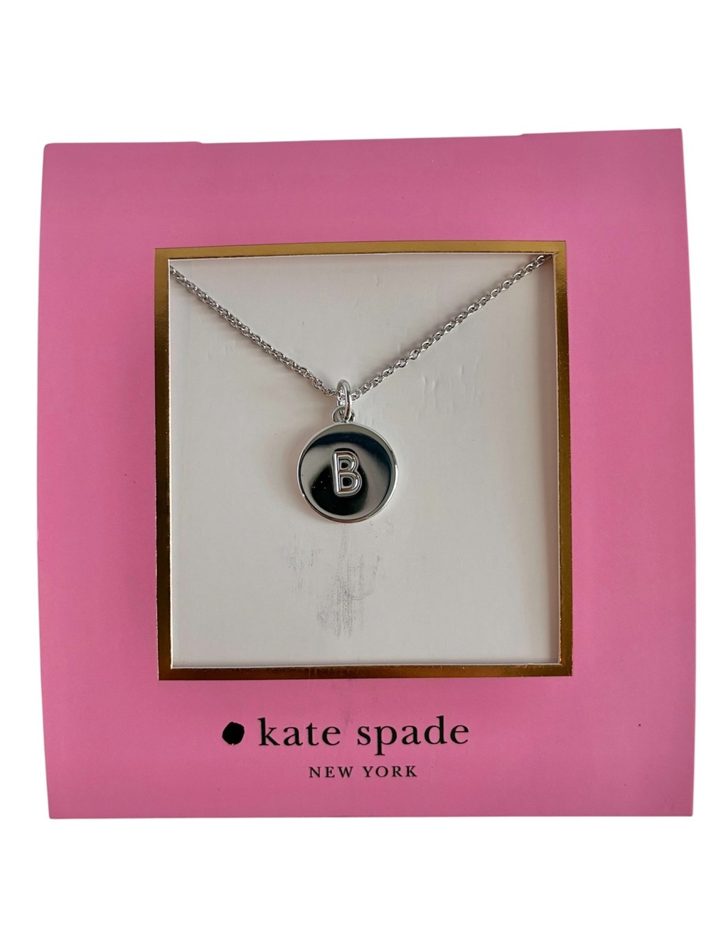 New Kate Spade New York Initial Pendant Necklace B Silver One In A Million